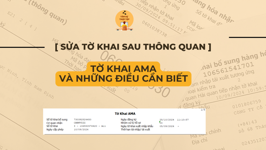 Sửa sau thông quan - Tờ khai AMA